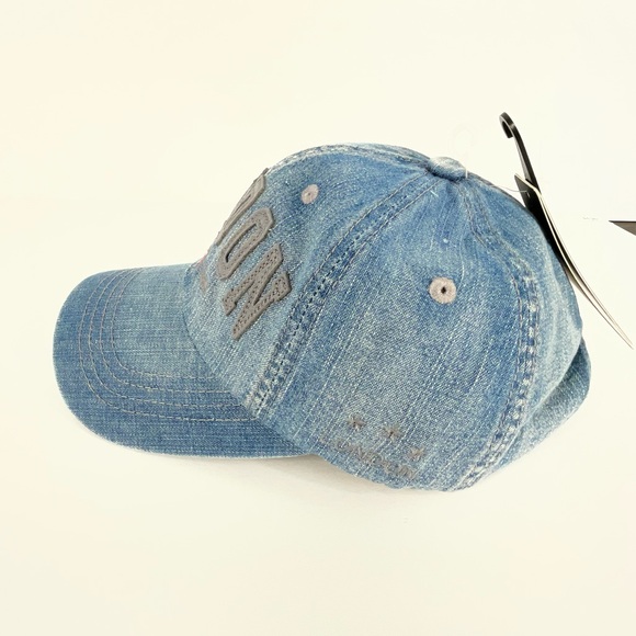 LONDON Blue Light Wash Denim Baseball Cap Union Jack Flag | Adjustable OS - Picture 4 of 5
